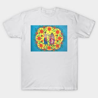 Maria Primachenko - flax blooms and a cossack goes to a girl 1982 T-Shirt